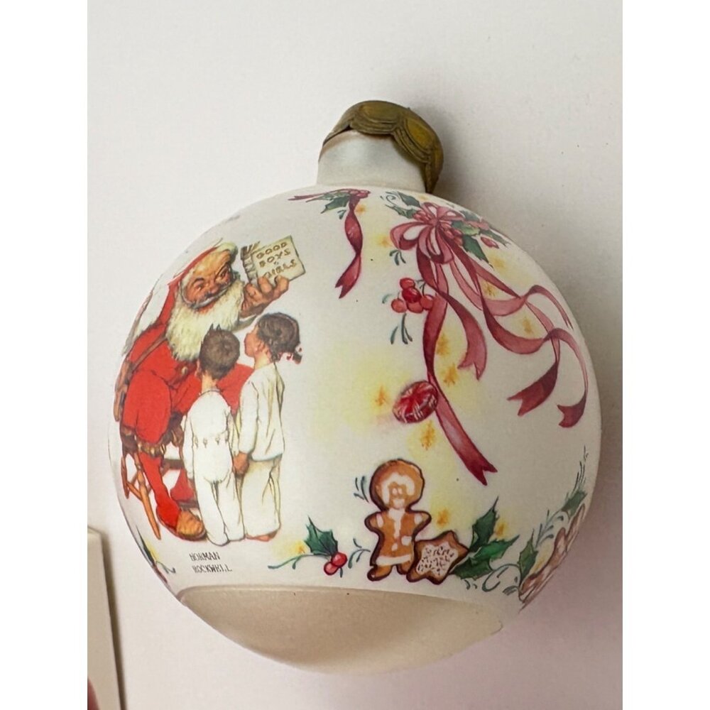 Norman Rockwell Hallmark Keepsake Santas Visitors Christmas Ornament Ball 1995 - Picture 7 of 9